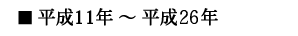 平成11年～平成26年